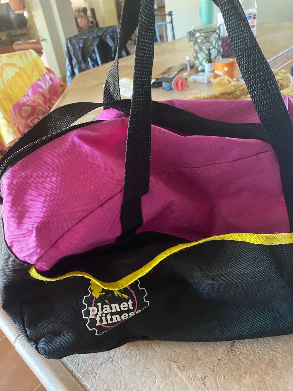 Pink and Black Gym Tote